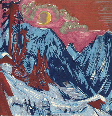 Winter Moonlit Night (Wintermondnacht) - Framed Prints by Ernst Ludwig Kirchner