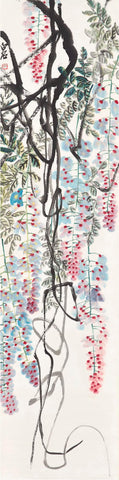 Wisteria - Qi Baishi - Floral Chinese Floral Painting - Canvas Prints