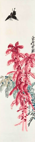 Wisteria And Bee - II - Qi Baishi - Modern Gongbi Chinese Painting - Framed Prints