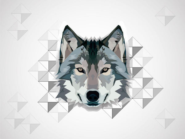 Wolf - Polygonal Digital Art Painting - Canvas Prints