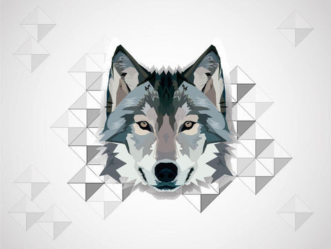 Wolf - Polygonal Digital Art Painting - Canvas Prints