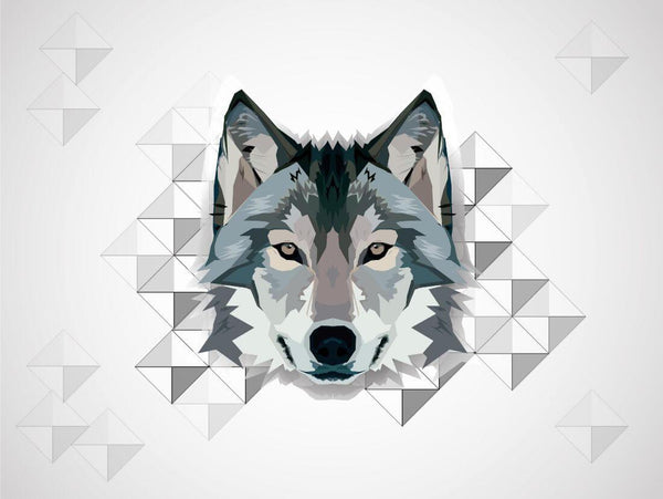 Wolf - Polygonal Digital Art Painting - Framed Prints