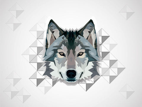 Wolf - Polygonal Digital Art Painting by Sina Irani