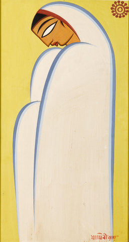 Woman - Jamini Roy - Bengal Art Painting - Life Size Posters