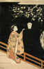 Woman Admiring Plum Blossoms at Night - Suzuki Harunobu - Japanese Nishiki Woodblock Painting - Canvas Prints