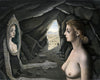 Woman In The Mirror (Femme dans le miroir) - - Paul Delvaux Painting - Surrealism Painting - Framed Prints