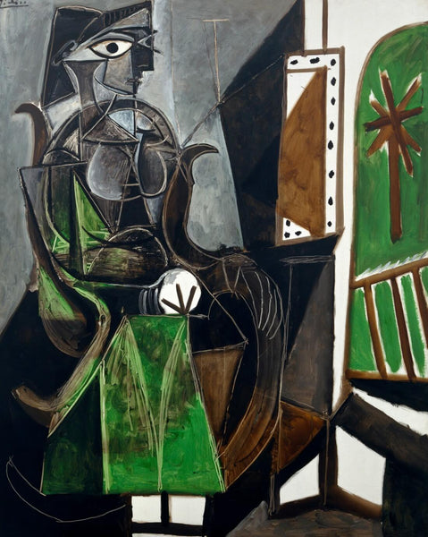 Woman Seated Near the Window (Femme assise près de la fenêtre) – Pablo Picasso Painting - Canvas Prints