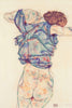 Woman Undressing (Sich Entkleidende Frau) - Egon Schiele - Canvas Prints
