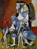 Woman With Dog (Femme Au Chien) - Pablo Picasso - Cubist Art Painting - Art Prints
