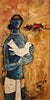 Woman With Dove - B Prabha - Indian Art Painting - Life Size Posters