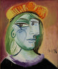 Woman With Red-Orange Beret (Femme Au Béret Rouge Orange) - Pablo Picasso - Art Painting - Canvas Prints