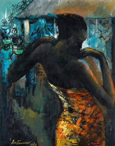Woman - Ben Enwonwu - Modern and Contemporary African Art Painting - Framed Prints by Ben Enwonwu