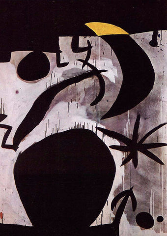 Woman And Birds In The Night - Canvas Prints by Joan Miró
