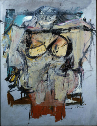 Woman - Ochre - Canvas Prints by Willem de Kooning