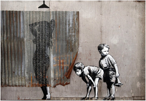 Woman Showering - Banksy by Banksy