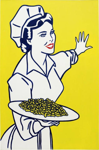 Woman With Peanuts - Canvas Prints by Roy Lichtenstein