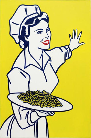 Woman With Peanuts - Art Prints