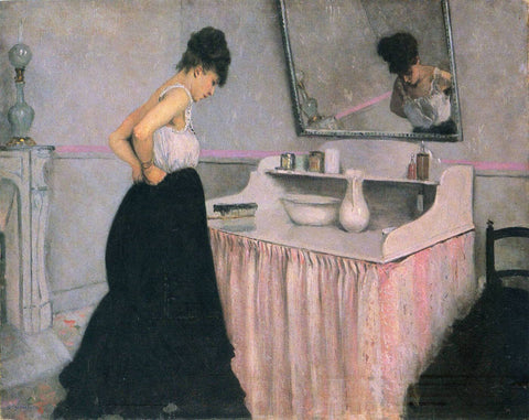 Woman at a Dressing Table -  Gustave Caillebotte - Impressionist Painting - Canvas Prints by Gustave Caillebotte