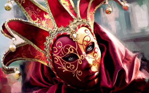 Woman in Venetian Mask - Posters
