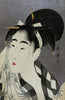 Woman wiping sweat - Kitagawa Utamaro - Japanese Edo period Ukiyo-e Woodblock Print Art Painting - Life Size Posters