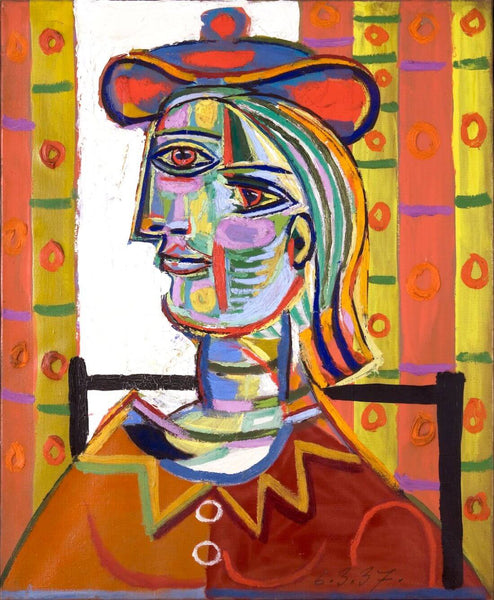 Woman With Beret And Collar (Femme au beret et la collerette) – Pablo Picasso Painting - Framed Prints