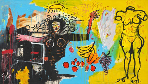 Woman with Roman Torso [Venus] -  Jean-Michel Basquiat - Abstract Expressionist Painting - Framed Prints