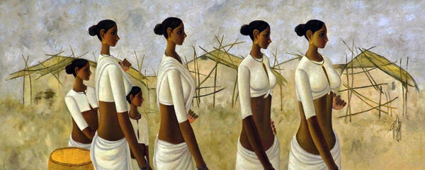 Women - B Prabha - Indian Art Painting - Art Prints