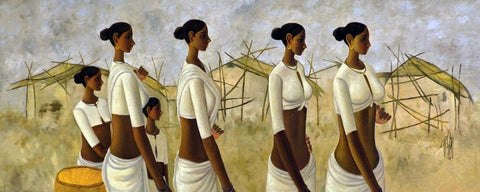 Women - B Prabha - Indian Art Painting - Art Prints