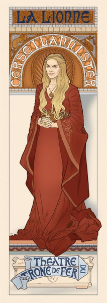 Women Of Game Of Thrones - Alphonse Mucha Inspired Art Nouveau Style - Cersei Lannister - Art Prints