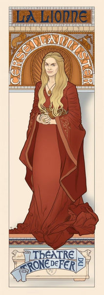 Women Of Game Of Thrones - Alphonse Mucha Inspired Art Nouveau Style - Cersei Lannister - Large Art Prints