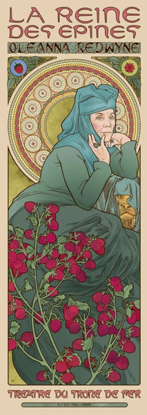 Women Of Game Of Thrones - Alphonse Mucha Inspired Art Nouveau Style - Oleanna Redwyne - Art Prints