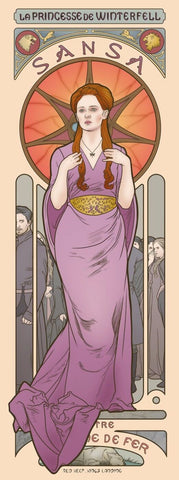 Women Of Game Of Thrones - Alphonse Mucha Inspired Art Nouveau Style - Sansa Stark - Framed Prints