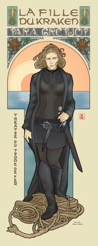 Women Of Game Of Thrones - Alphonse Mucha Inspired Art Nouveau Style - Yara Greyjoy - Posters