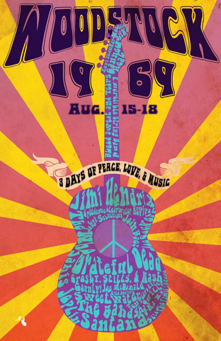 Woodstock - Vintage Americana Music Poster by Jacob George