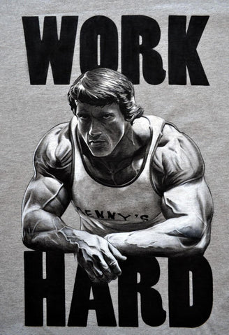 Work Hard - Arnold Schwarzenegger - Canvas Prints by Tallenge Store