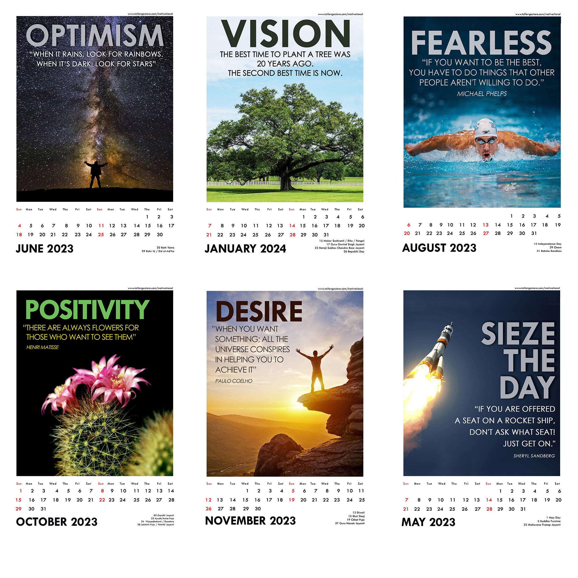 Desk Calendar 2024 Motivational Quotes by Tallenge Store Buy 2018