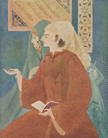 A Pair - Abdur Rahman Chughtai - Framed Prints by Abdur Rahman Chughtai