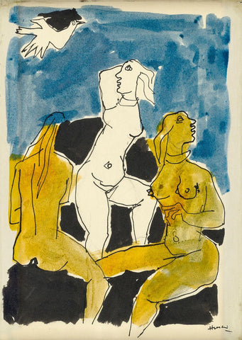 Yatra - M F Hussain - Canvas Prints by M F Husain