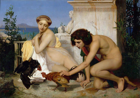 Young Greeks Attending a Cock Fight - Jean-Léon Gérôme by Jean Leon Gerome