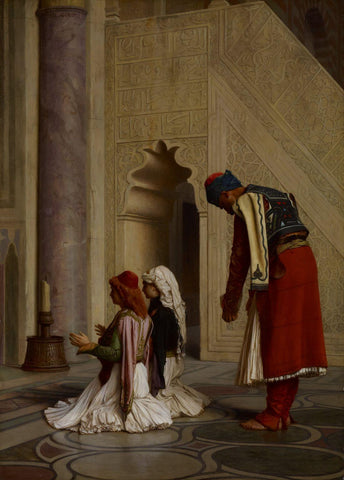 Young Greeks In The Mosque - Jean-Leon Gerome - Orientalism Art Painting by Jean Leon Gerome