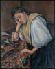 Young Italian Woman at a Table - Canvas Prints
