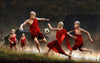 Young Monks Playing Football - Posters