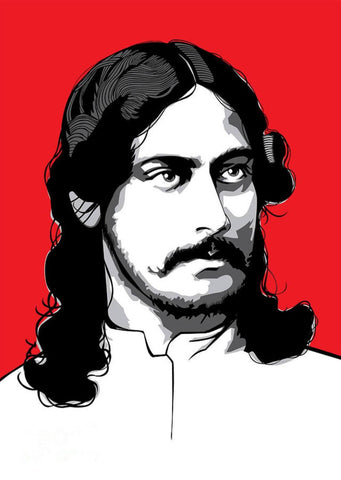 Young Rabindranath Tagore - Digital Art - Tallenge Motivational Collection - Canvas Prints by Megaduta Sharma