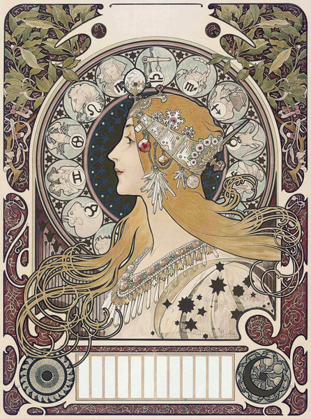 Zodiac (1896) - Alphonse Mucha - Art Nouveau Print - Life Size Posters