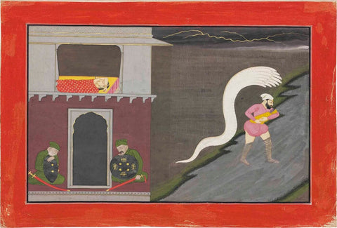 An Illustration To The Bhagavata Purana Vasudeva Crosses The Yamuna With Krishna by Tallenge Store