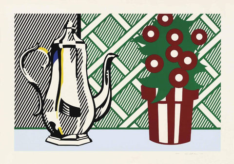Still Life with Pitcher and Flowers – Roy Lichtenstein – Pop Art Painting - Posters by Roy Lichtenstein