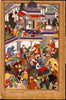 Indian Miniature Paintings - Rajput painting - Akbar visits the tomb of khwajah muin ad-din chishti at ajmer - Canvas Prints