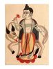 Indian Art - Kalighat Style - Lord Krishna - Canvas Prints