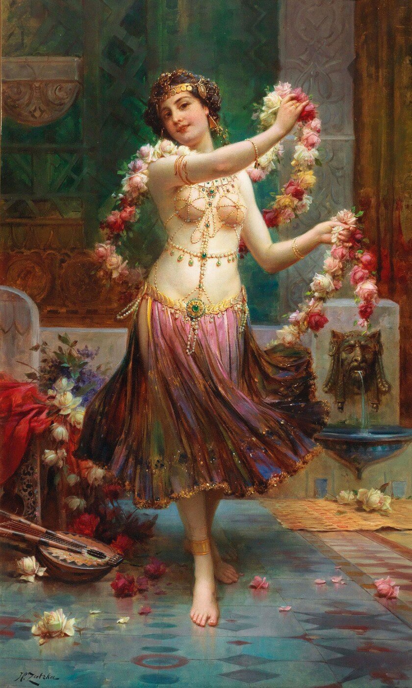 絵画 dancer Belly Dancer (Bauchtänzerin) - Hans Zatzka - Art Prints by Hans