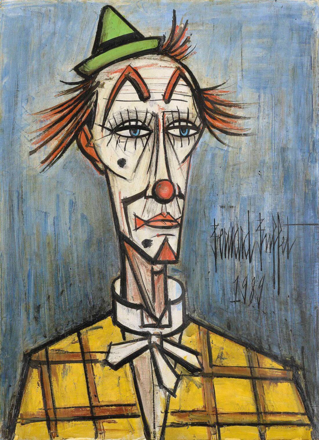Clown 1989 (Pitre 1989) - Bernard Buffet - Expressionist Painting
